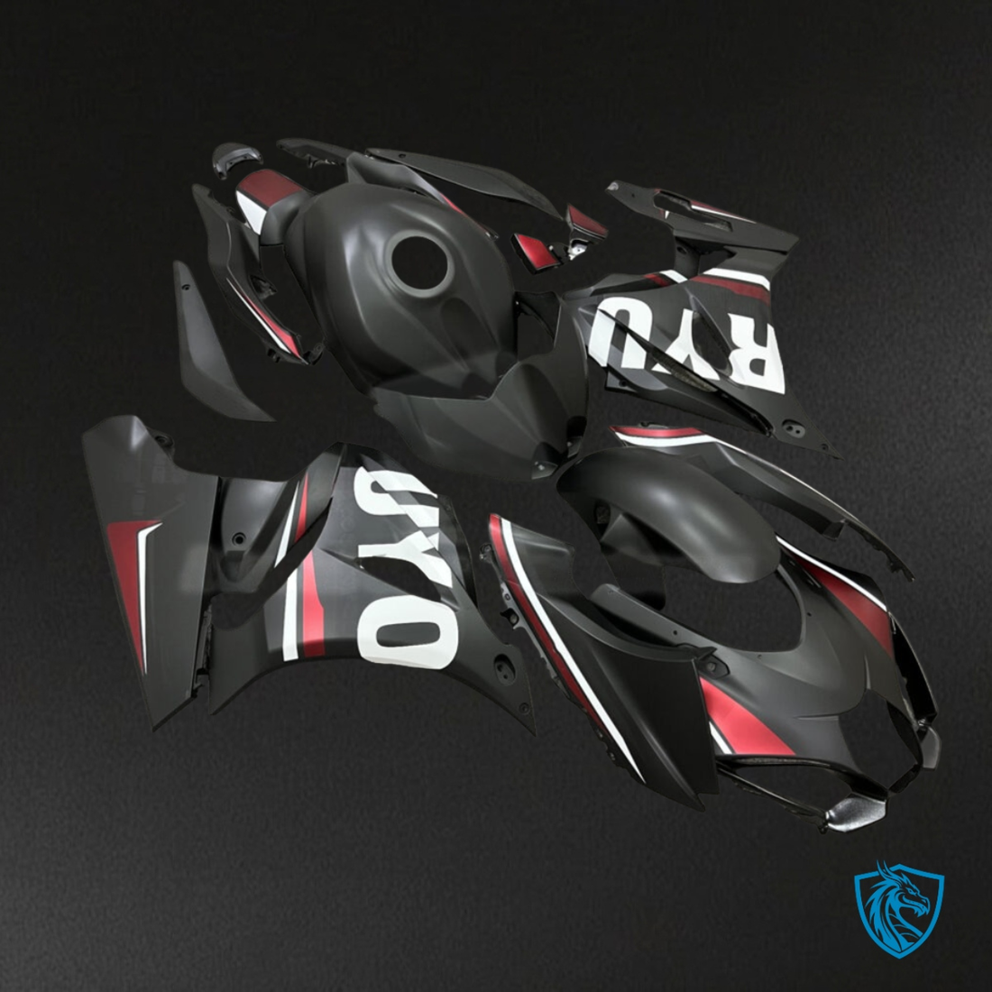 Suzuki GSXR 1000 (2017-2025) Black, Red & White Fairings - Aftermarket ABS Bodywork