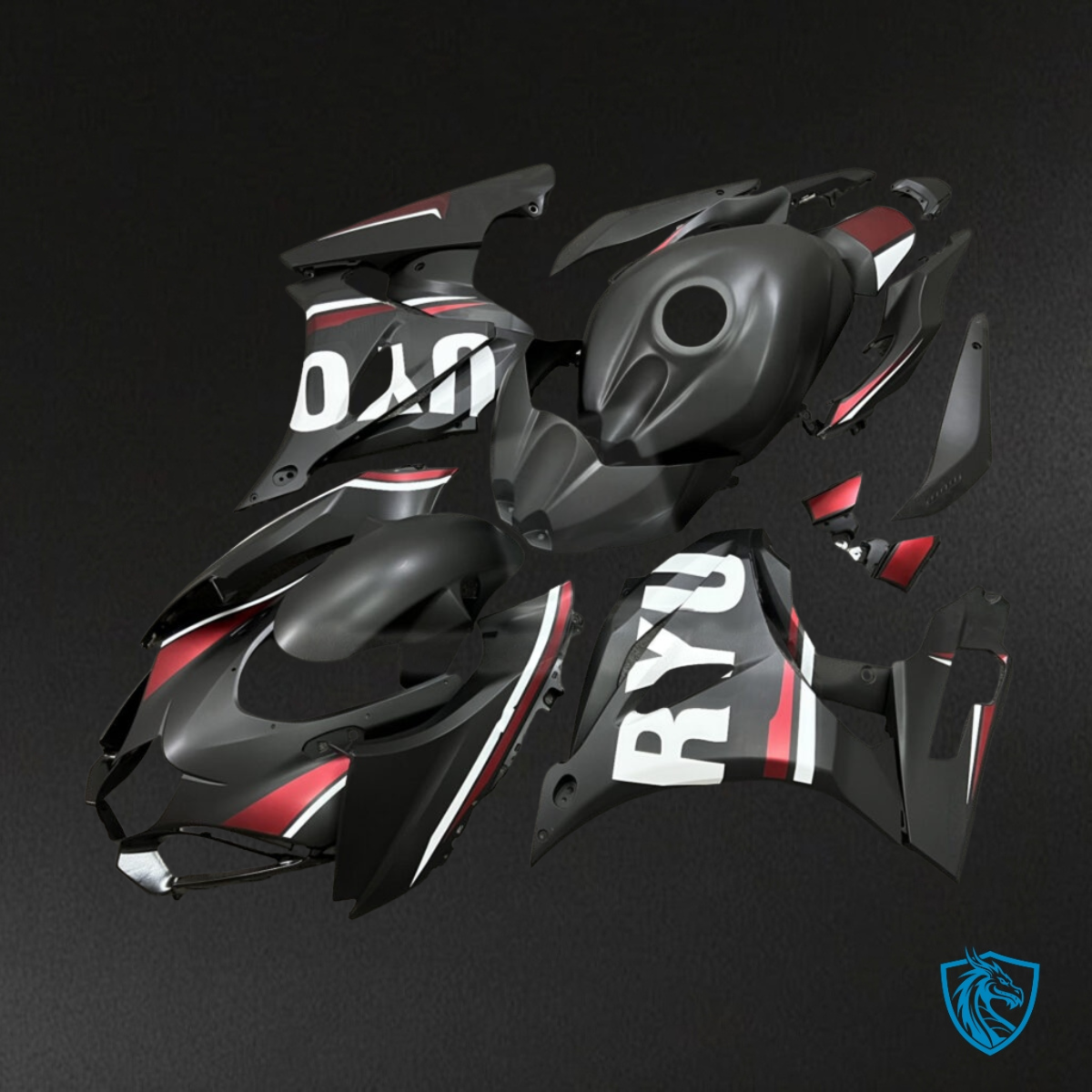Suzuki GSXR 1000 (2017-2025) Black, Red & White Fairings - Aftermarket ABS Bodywork