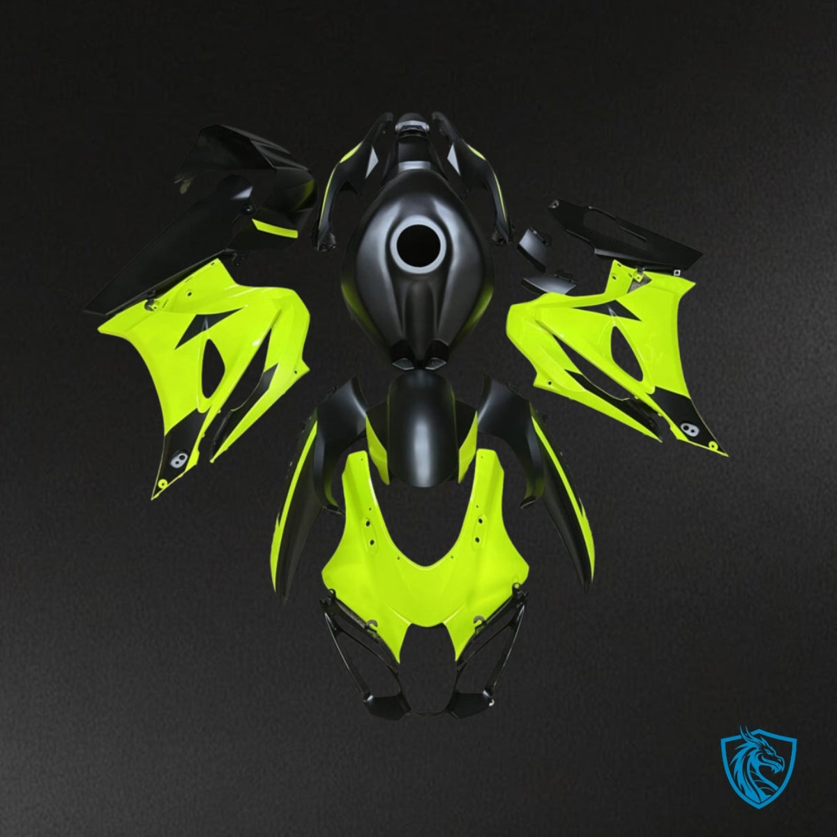 Suzuki GSXR 1000 (2017-2025) Black & Gloss Yellow - MERGEment Motorcycle Fairings Kit