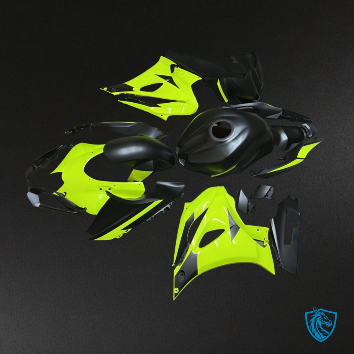 Suzuki GSXR 1000 (2017-2025) Black & Gloss Yellow - MERGEment Motorcycle Fairings Kit