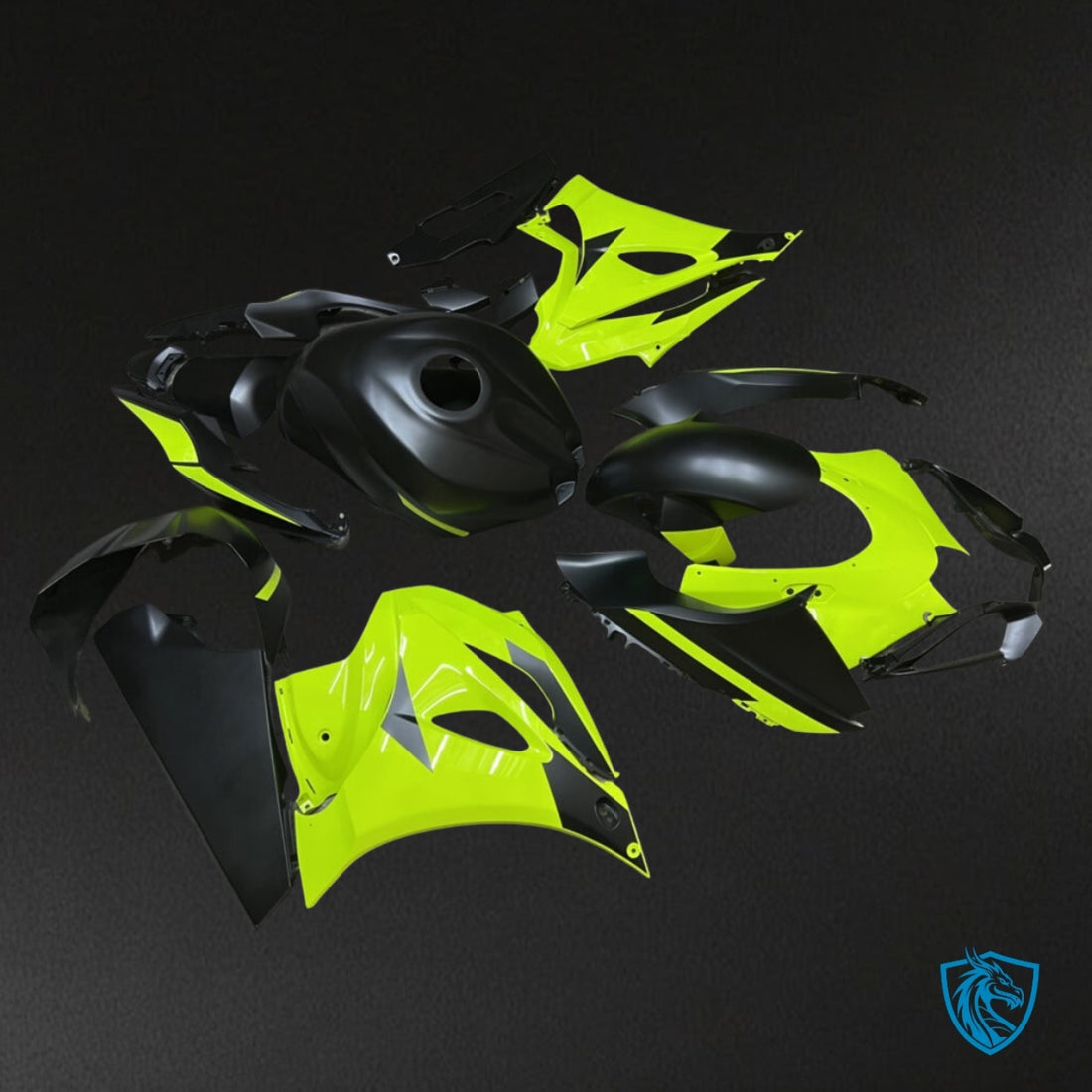 Suzuki GSXR 1000 (2017-2025) Black & Gloss Yellow - MERGEment Motorcycle Fairings Kit