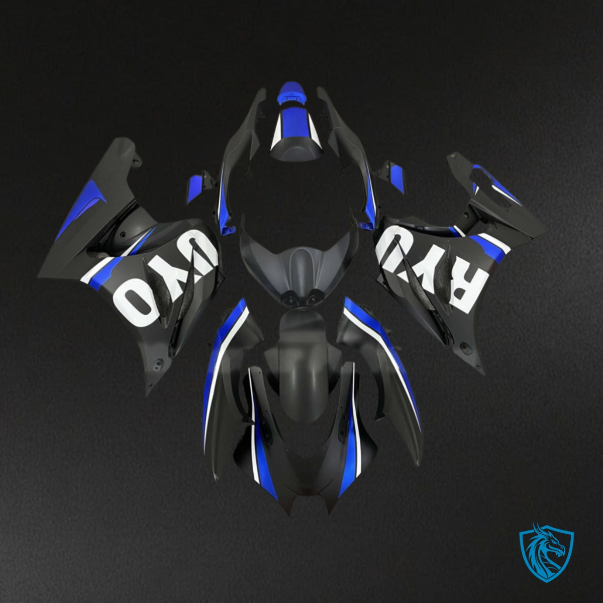 Suzuki GSXR 1000 (2017-2025) Black, Blue & White - MERGEment Motorcycle Fairings Kit