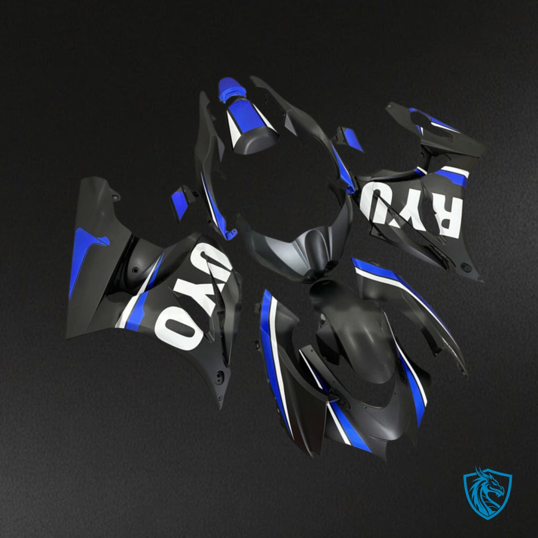 Suzuki GSXR 1000 (2017-2025) Black, Blue & White - MERGEment Motorcycle Fairings Kit