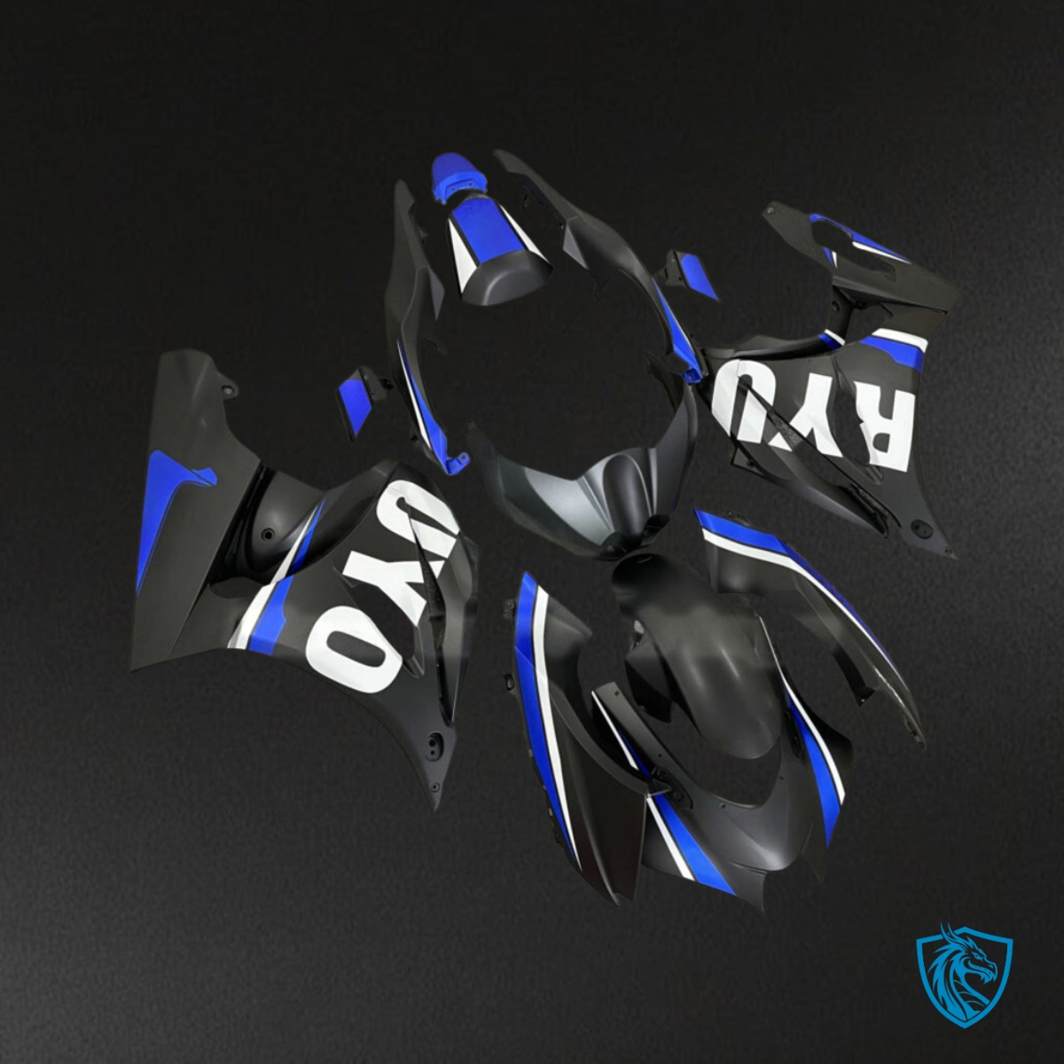 Suzuki GSXR 1000 (2017-2025) Black, Blue & White - MERGEment Motorcycle Fairings Kit