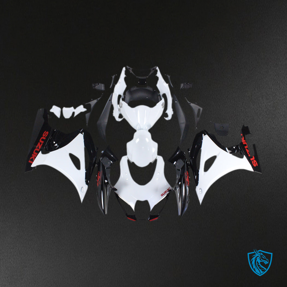 Suzuki GSXR1000 (2017-2020) White, Black & Red K17 - MERGEment Motorcycle Fairings Kit