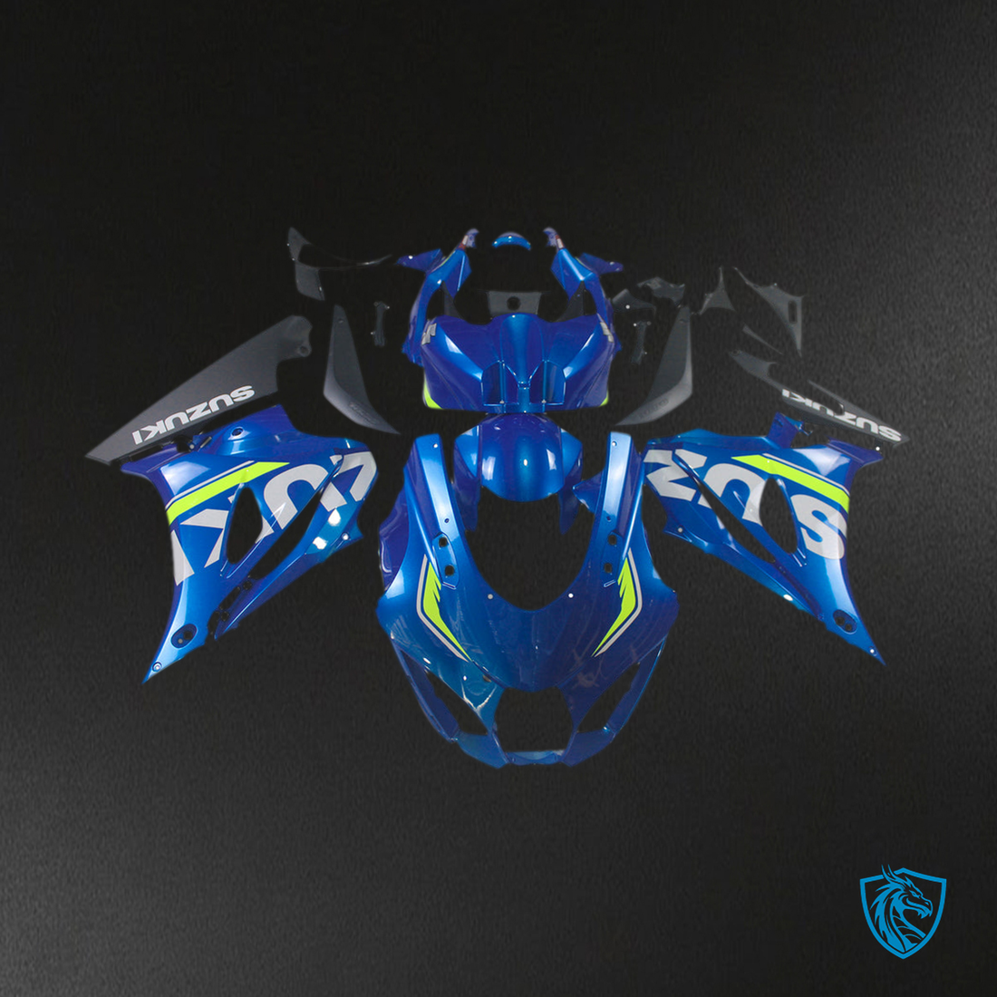 Suzuki GSXR1000 (2017-2020) Gloss Blue & Green K17 Fairing Kit | ABS Bodywork