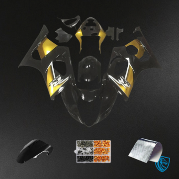 Suzuki GSXR1000 (2003-2004) Black & Gold K3 Injection Fairing Kit | ABS Bodywork