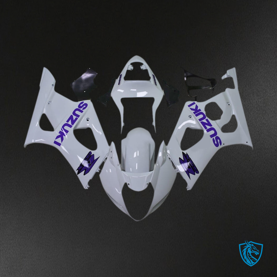 Suzuki GSXR1000 (2003-2004) White & Purple K3 - Custom ABS Fairing Kit