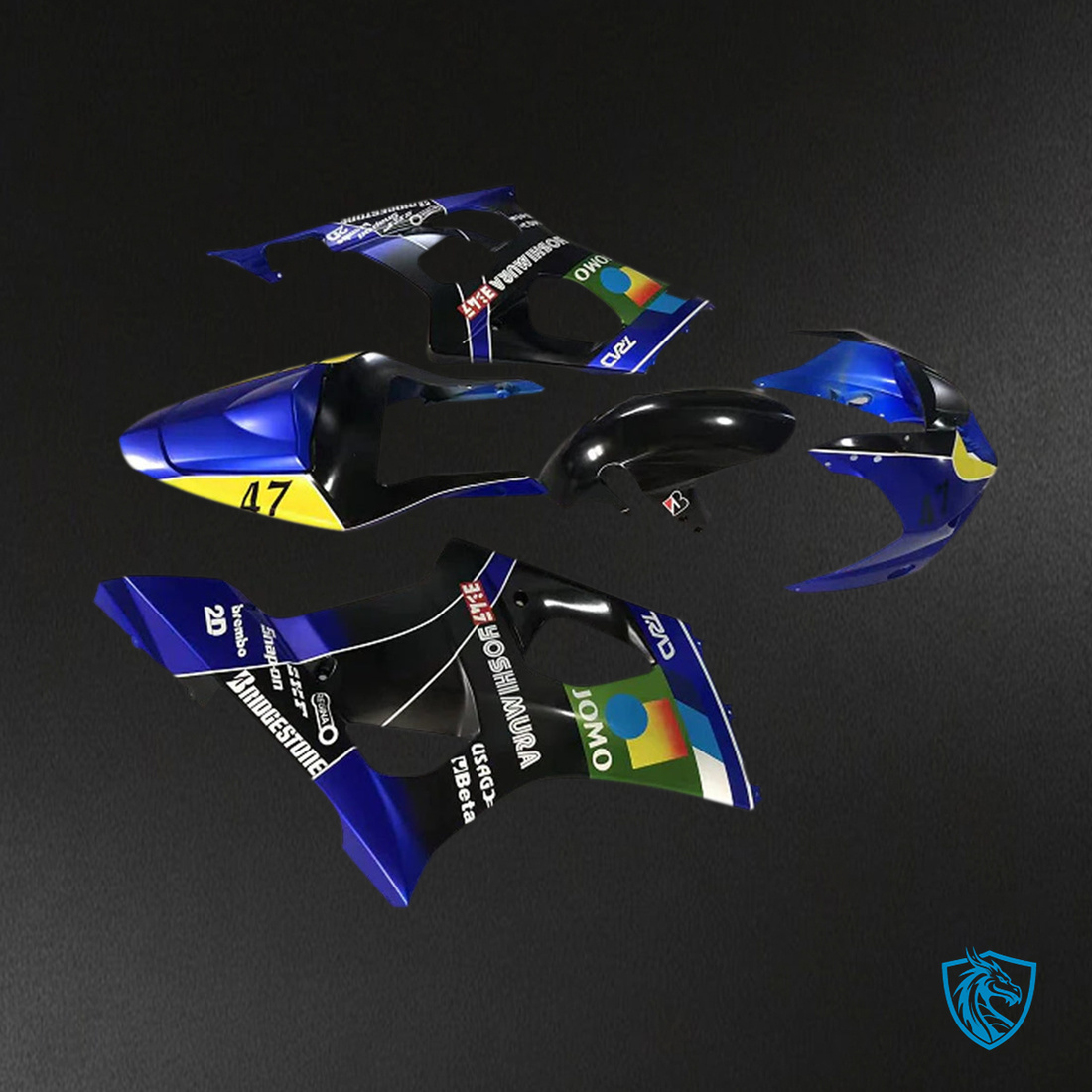 Suzuki GSXR1000 (2003-2004) Gloss Blue & Yellow K3 - MERGEment Motorcycle Fairings Kit