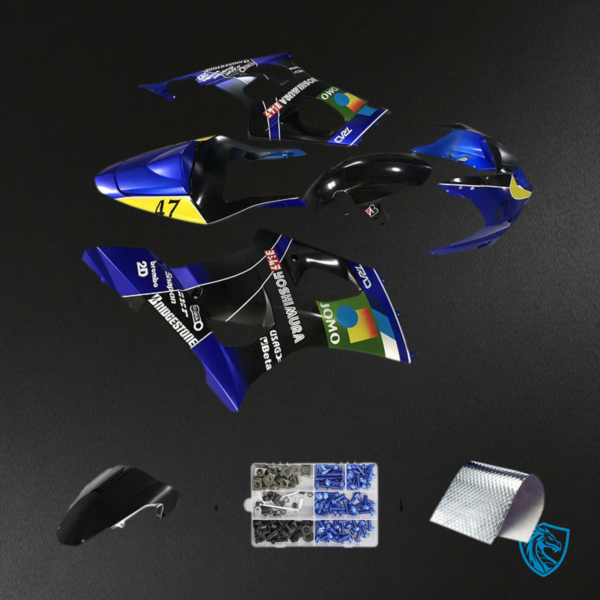 Suzuki GSXR1000 (2003-2004) Gloss Blue & Yellow K3 - MERGEment Motorcycle Fairings Kit
