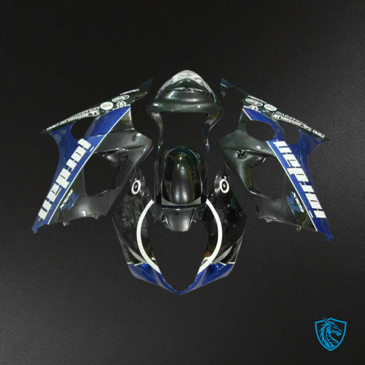 Suzuki GSXR1000 (2003-2004) Gloss Black & Blue K3 Fairing Kit - Aftermarket ABS Bodywork
