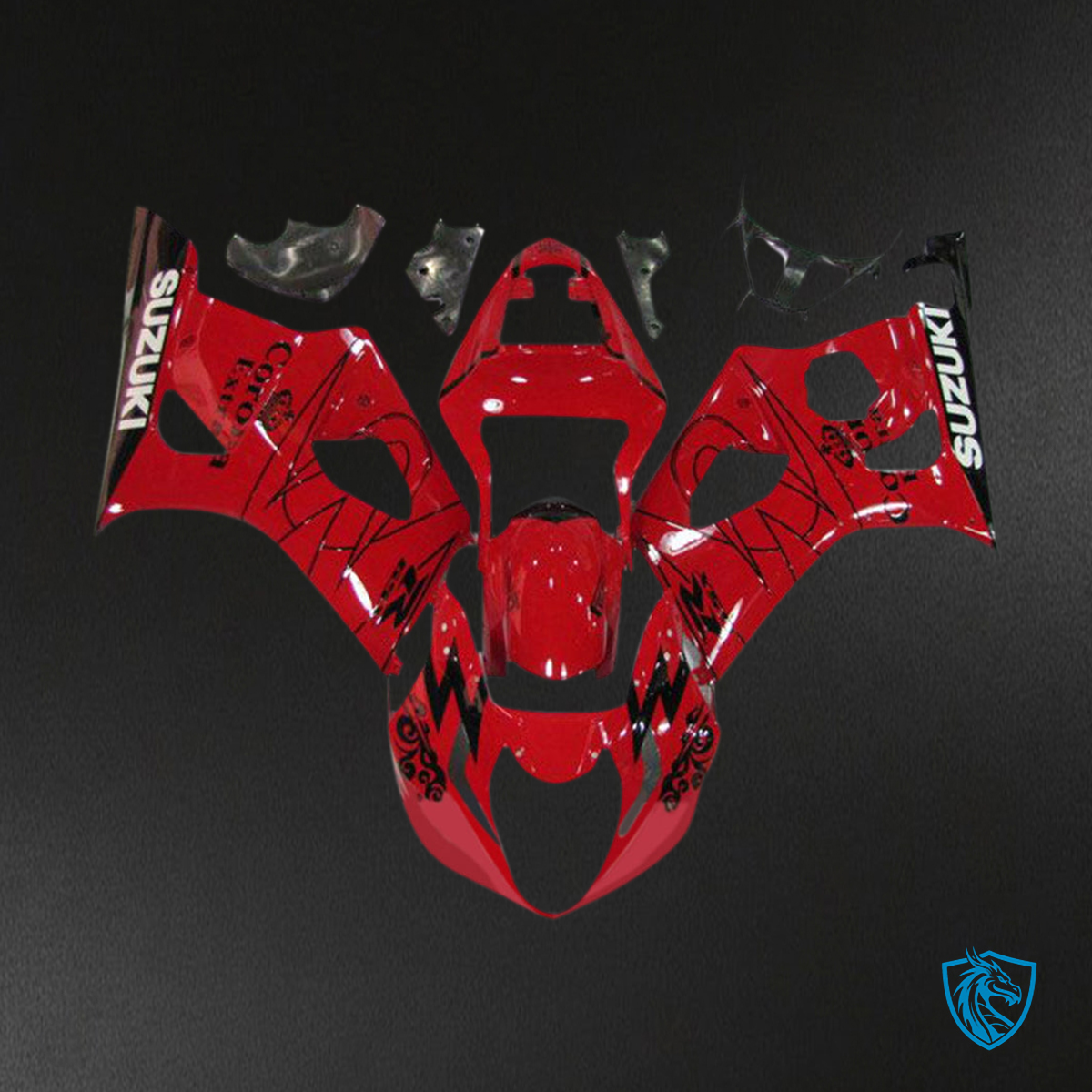 Suzuki GSXR1000 (2003-2004) Gloss Red & Black K3 Fairing Kit | ABS Bodywork