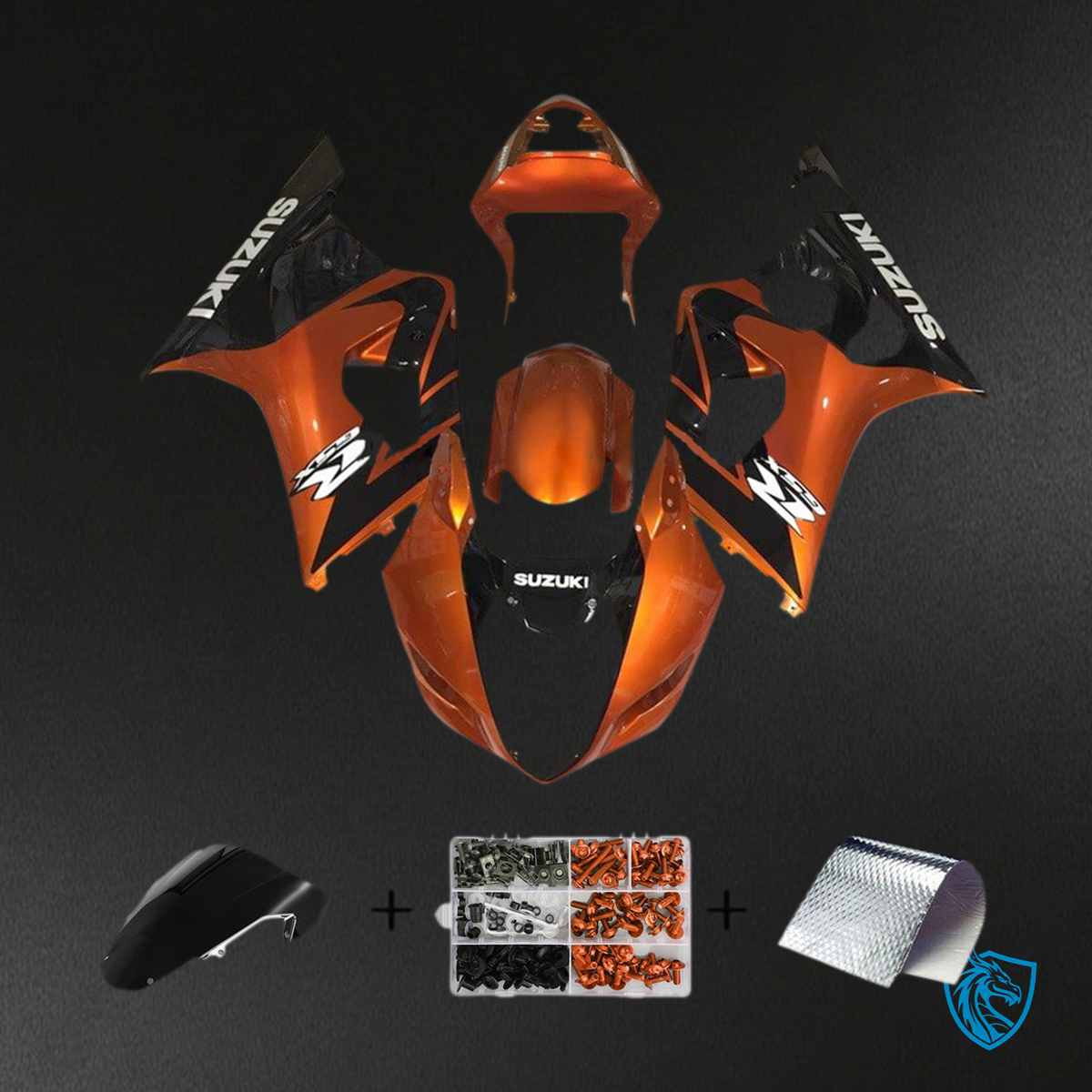 Suzuki GSXR1000 (2003-2004) Gloss Orange & Black K3 - MERGEment Motorcycle Fairings Kit