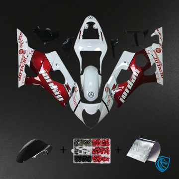 Suzuki GSXR1000 (2003-2004) Gloss White & Gloss Red K3 Fairing Kit - Aftermarket ABS Bodywork