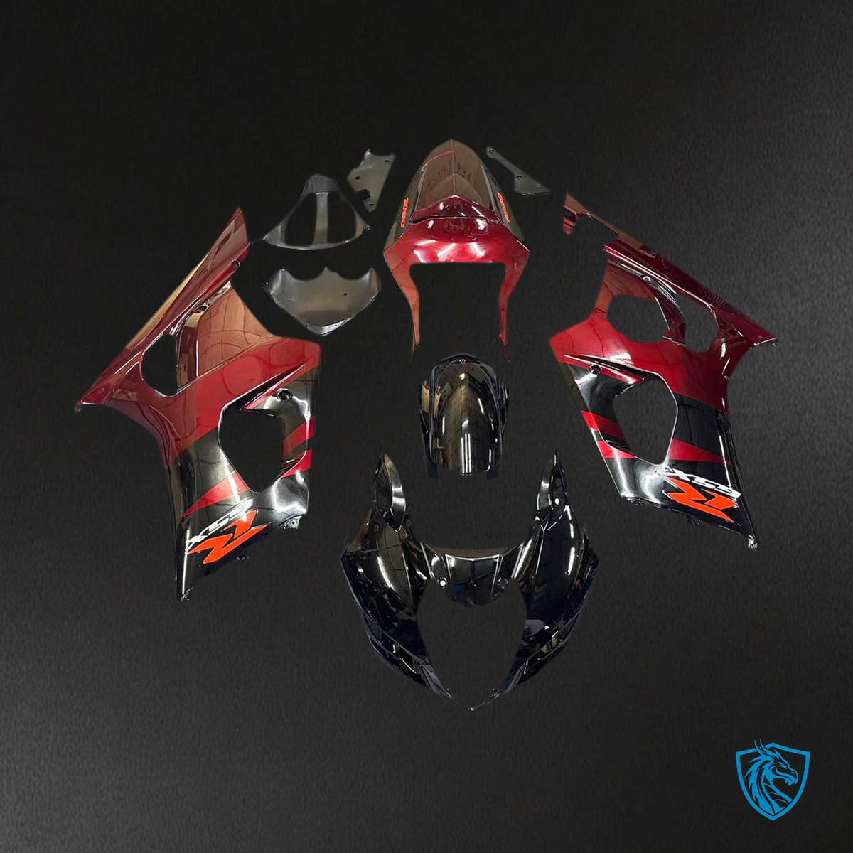 Suzuki GSXR1000 (2003-2004) Gloss Red & Gloss Black K3 Fairing Kit | ABS Bodywork