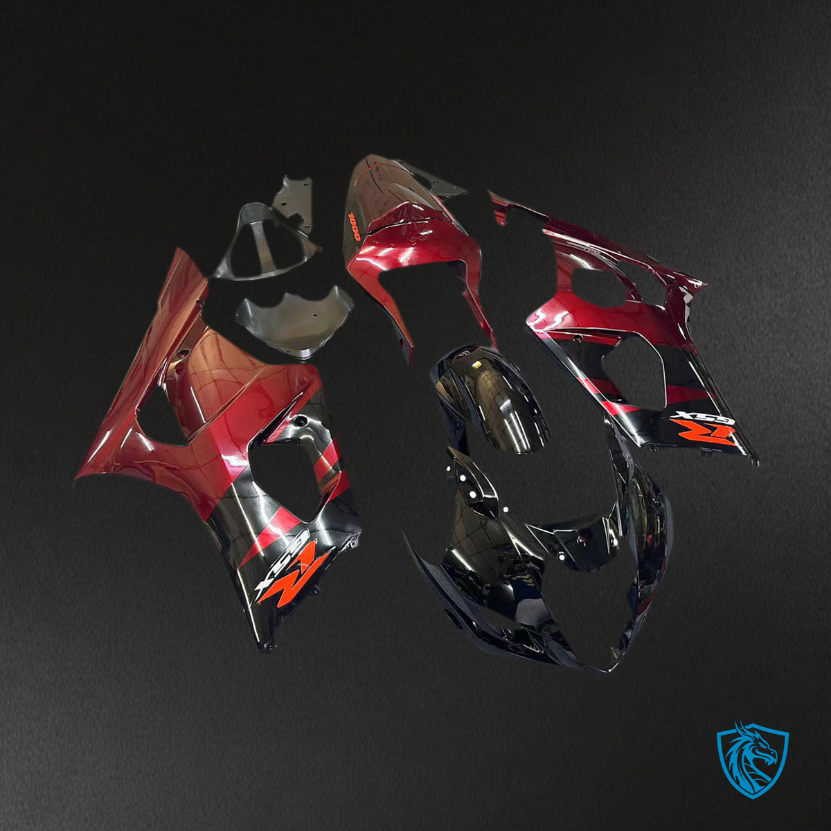 Suzuki GSXR1000 (2003-2004) Gloss Red & Gloss Black K3 Fairing Kit | ABS Bodywork