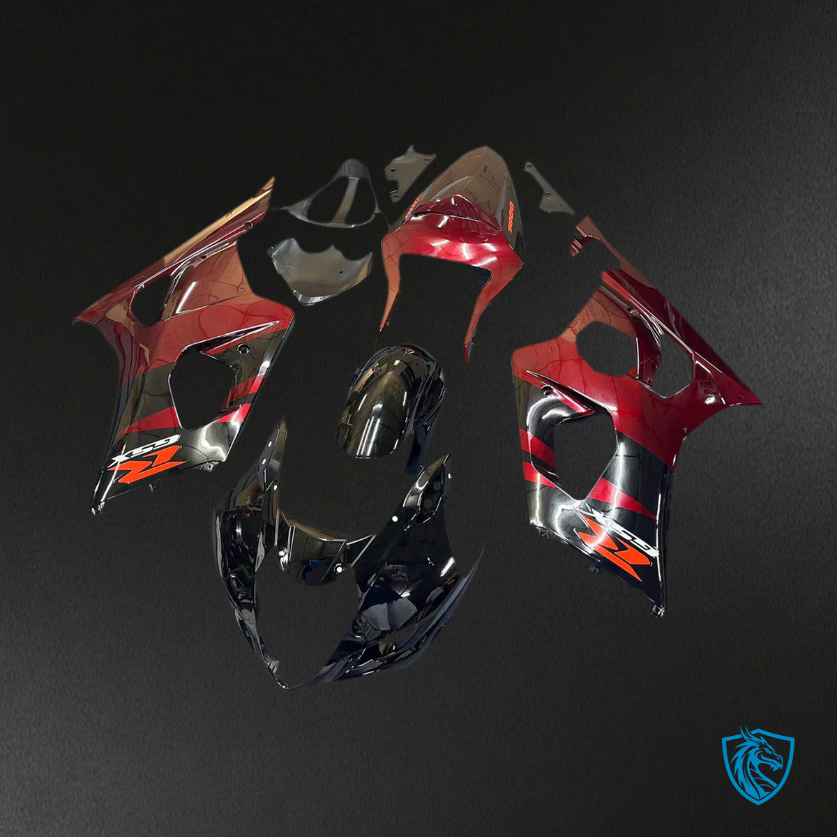 Suzuki GSXR1000 (2003-2004) Gloss Red & Gloss Black K3 Fairing Kit | ABS Bodywork