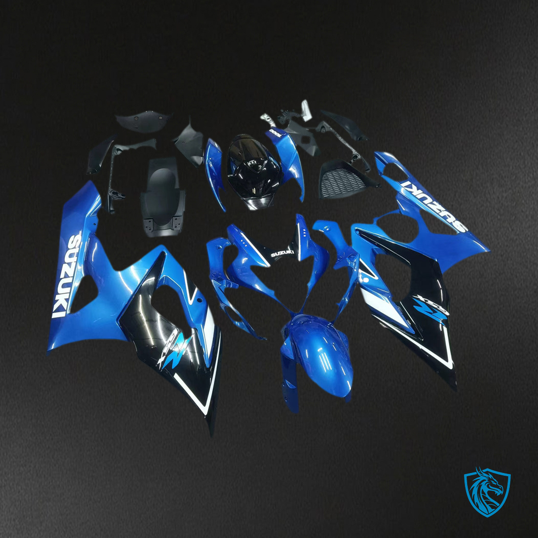 Suzuki GSXR1000 (2003-2004) Gloss Blue & Black K3 Injection Fairing Kit - Aftermarket ABS Bodywork