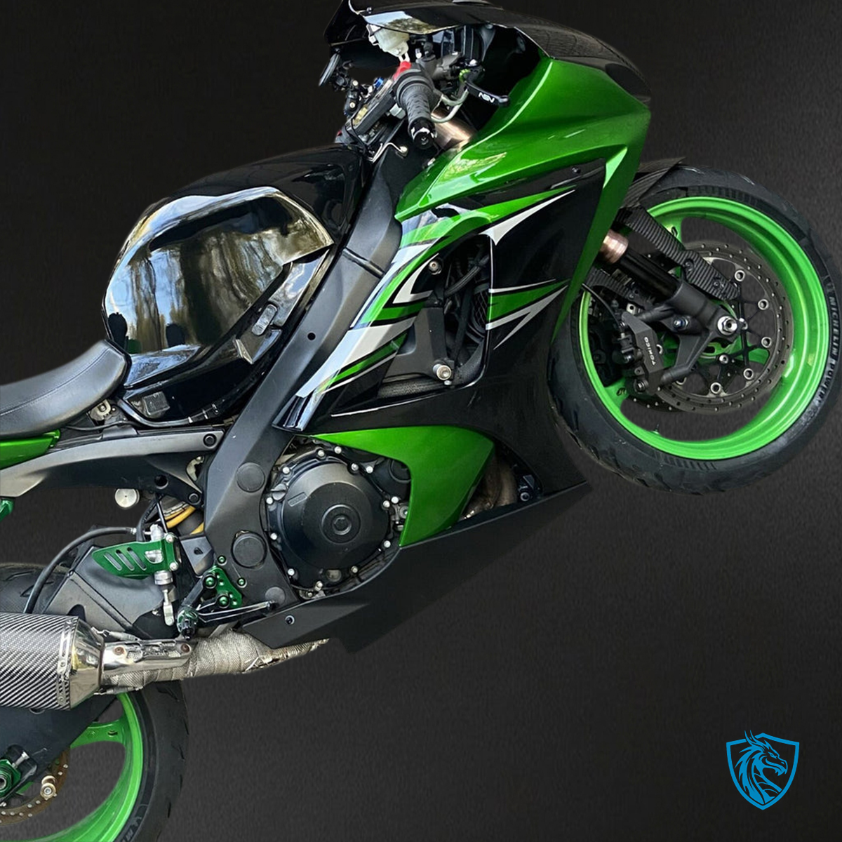 Suzuki GSXR1000 (2007-2008) Black & Gloss Green K7 Fairing Kit | ABS Bodywork