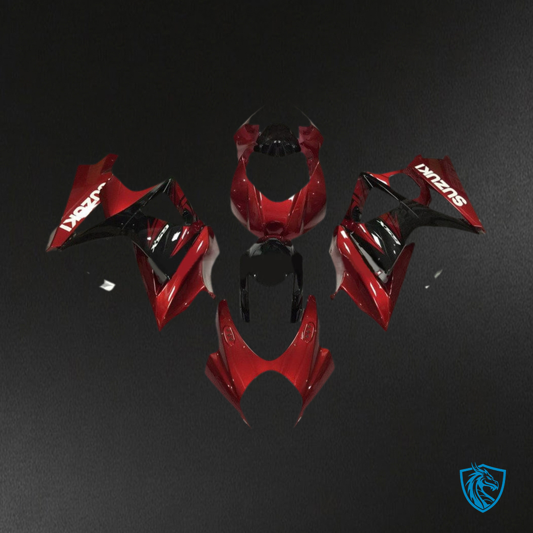 Suzuki GSXR1000 (2007-2008) Gloss Red & Black K7 - Custom ABS Fairing Kit