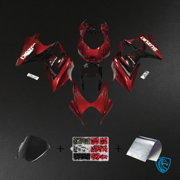 Suzuki GSXR1000 (2007-2008) Gloss Red & Black K7 - Custom ABS Fairing Kit