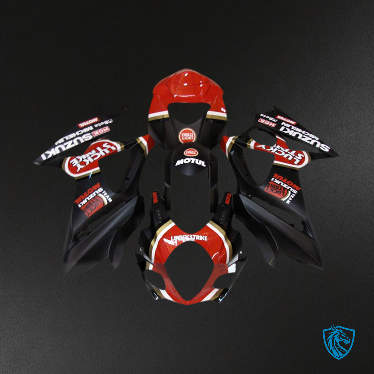 Suzuki GSXR1000 (2007-2008) Gloss Black & Red K7 Fairing Kit | ABS Bodywork