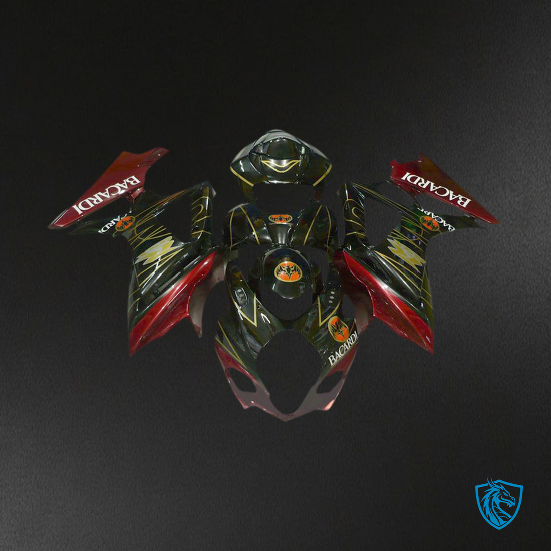 Suzuki GSXR1000 (2007-2008) Green, Black & Red K7 - Custom ABS Fairing Kit