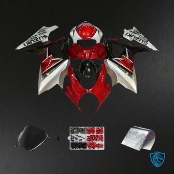 Suzuki GSXR1000 (2007-2008) Gloss Red & Gloss White K7 Fairing Kit - Aftermarket ABS Bodywork