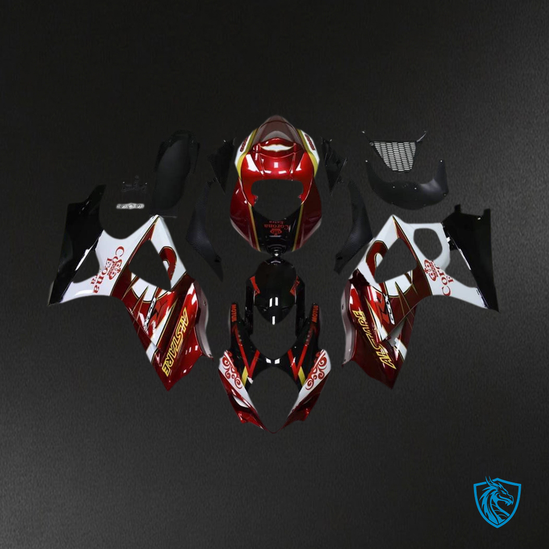 Suzuki GSXR1000 K7 (2007-2008) Gloss Red & White - MERGEment Motorcycle Fairings Kit