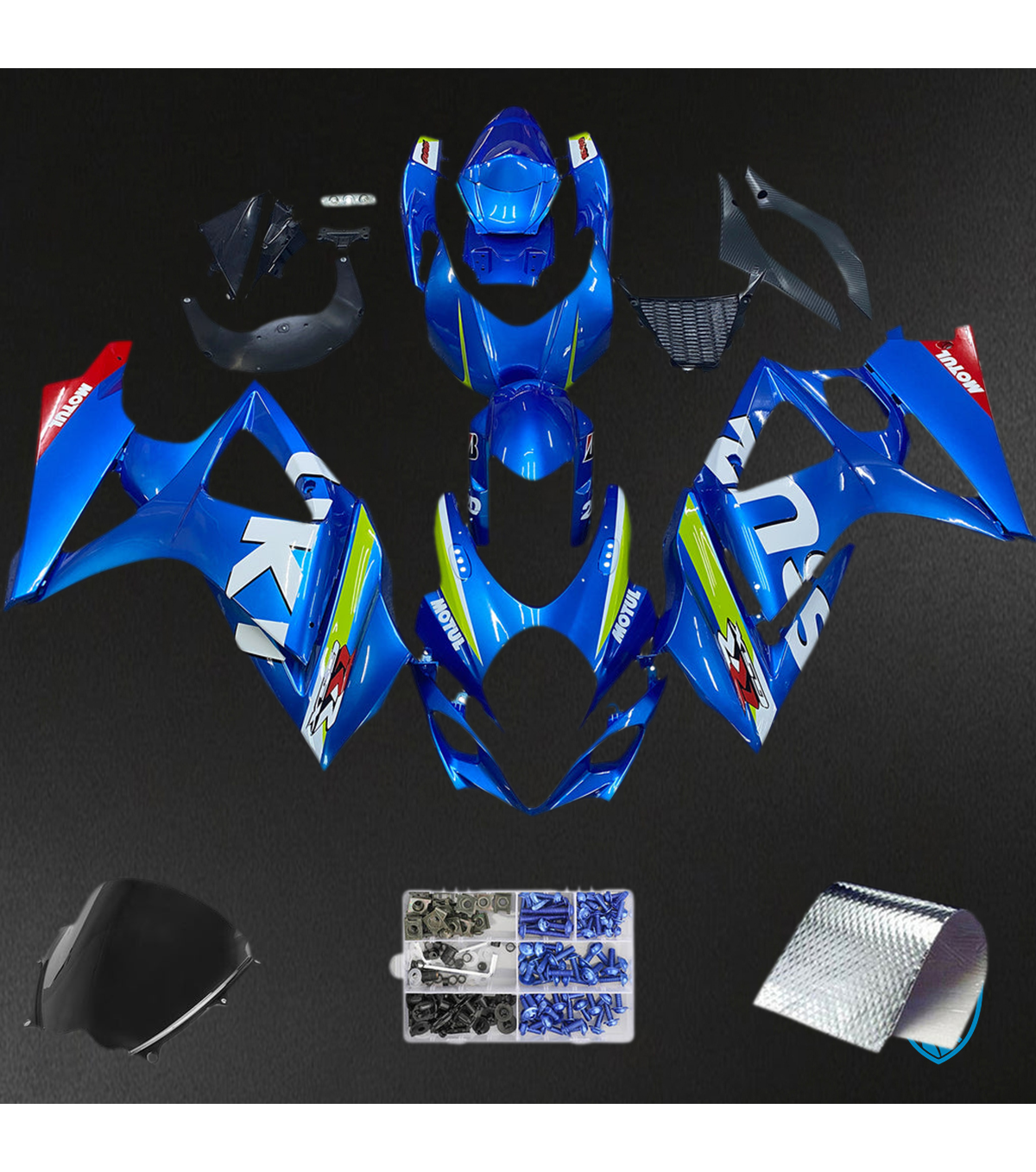 Suzuki GSXR1000 (2007-2008) Gloss Blue & White K7 Fairing Kit | ABS Bodywork