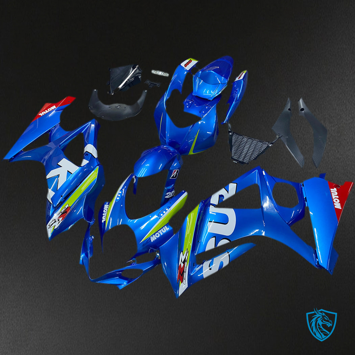 Suzuki GSXR1000 (2007-2008) Gloss Blue & White K7 Fairing Kit | ABS Bodywork