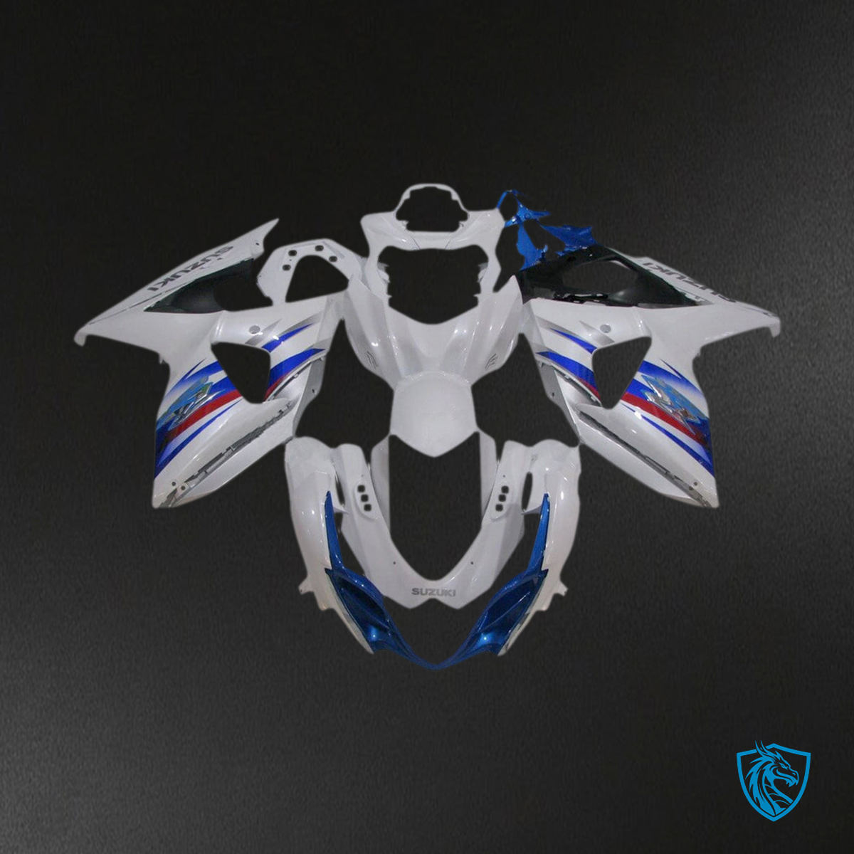 Suzuki GSXR1000 (2009-2016) Gloss White & Blue K9 Fairing Kit - Aftermarket ABS Bodywork