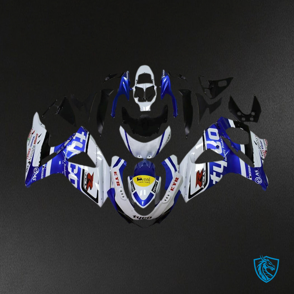 Suzuki GSXR1000 (2009-2016) Blue, White & Black K9 - MERGEment Motorcycle Fairings Kit