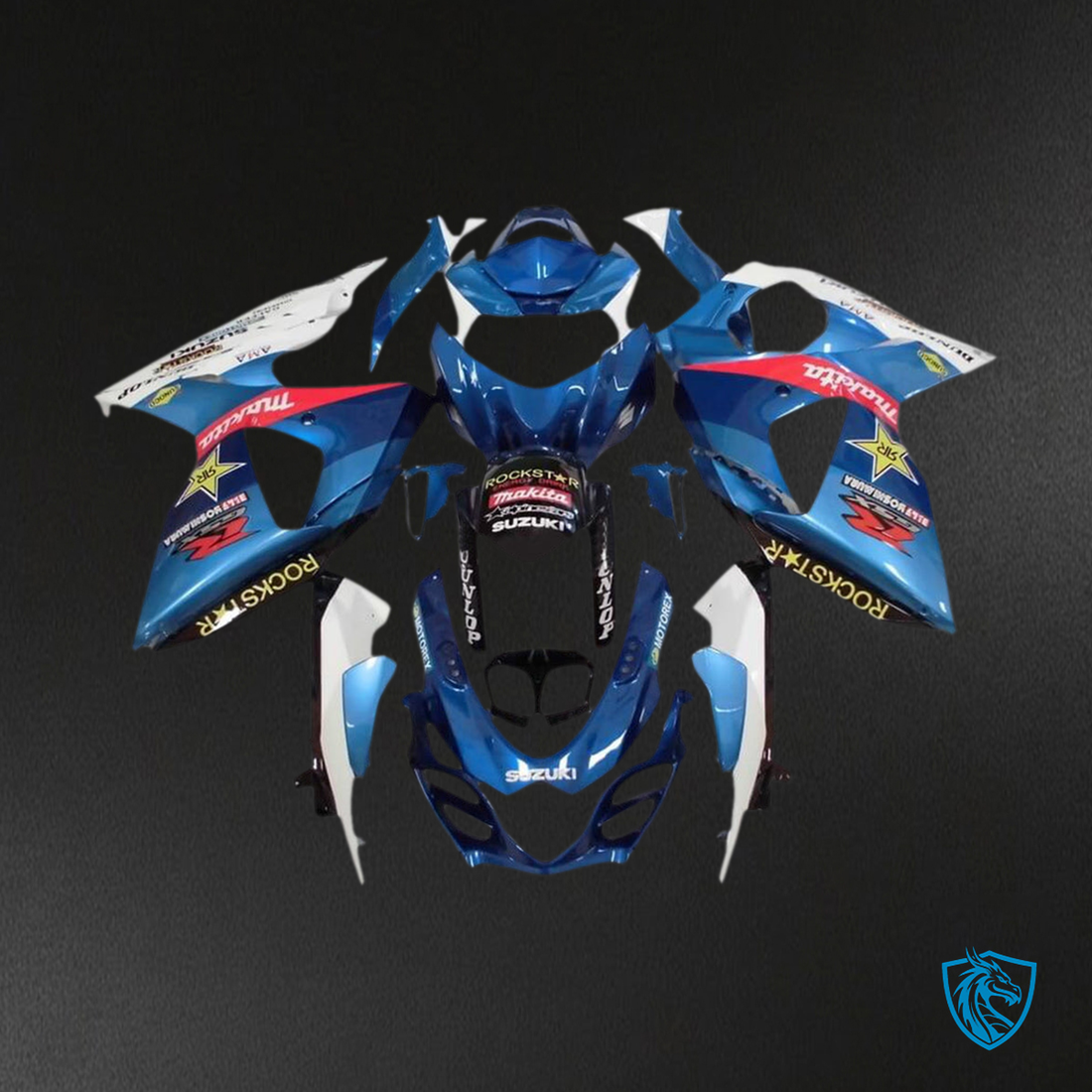 Suzuki GSXR1000 (2009-2016) Blue, White & Red K9 Injection - Custom ABS Fairing Kit