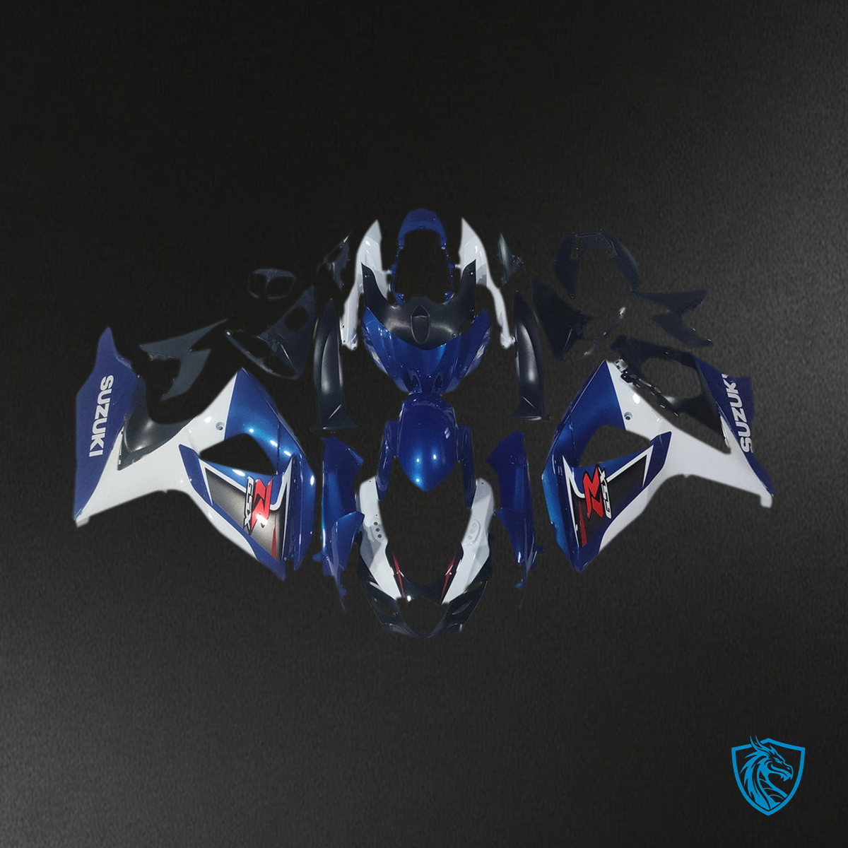 Suzuki GSXR1000 (2009-2016) Gloss Blue, White & Black K9 - MERGEment Motorcycle Fairings Kit