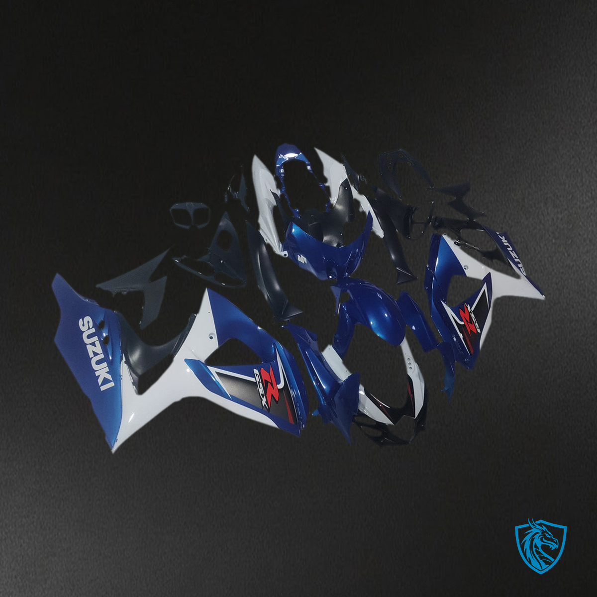 Suzuki GSXR1000 (2009-2016) Gloss Blue, White & Black K9 - MERGEment Motorcycle Fairings Kit