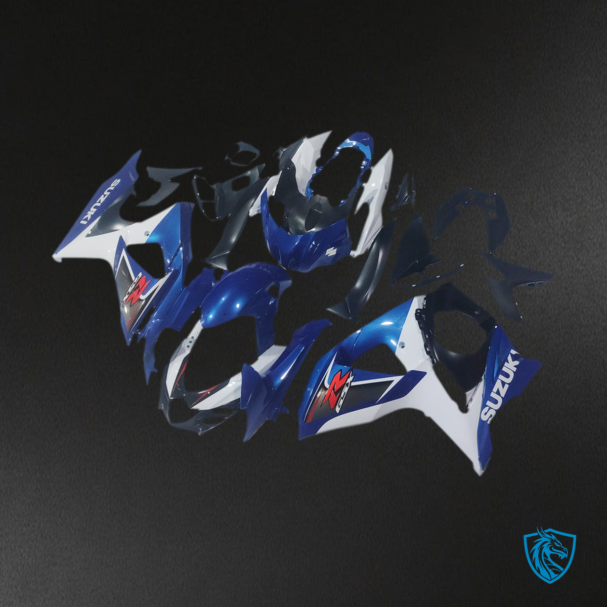 Suzuki GSXR1000 (2009-2016) Gloss Blue, White & Black K9 - MERGEment Motorcycle Fairings Kit