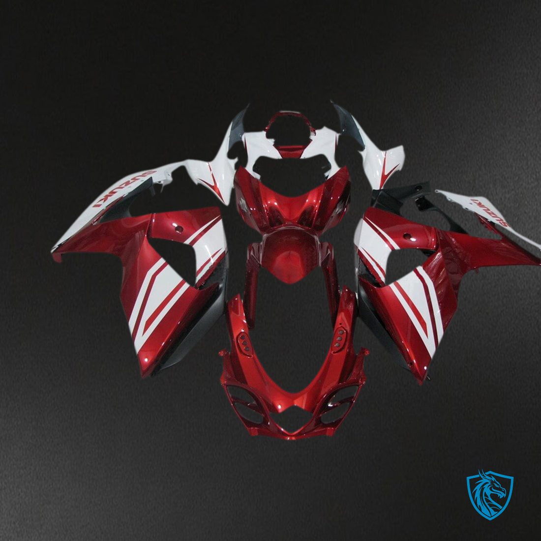 Suzuki GSXR1000 (2009-2016) Gloss Red & White K9 Fairing Kit - Aftermarket ABS Bodywork