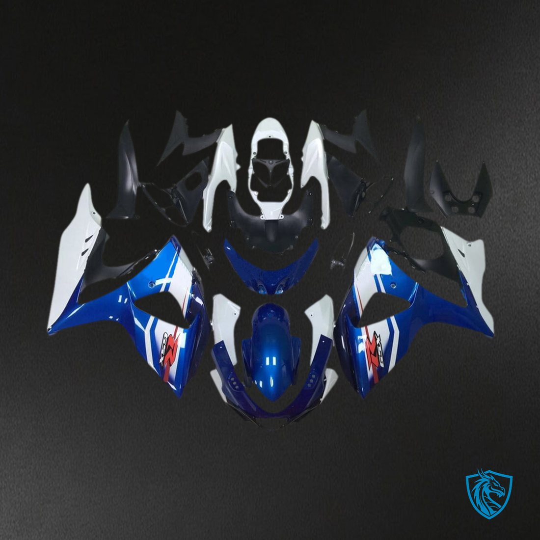 Suzuki GSXR1000 (2009-2016) Gloss Blue, White & Black K9 Injection Fairing Kit | ABS Bodywork