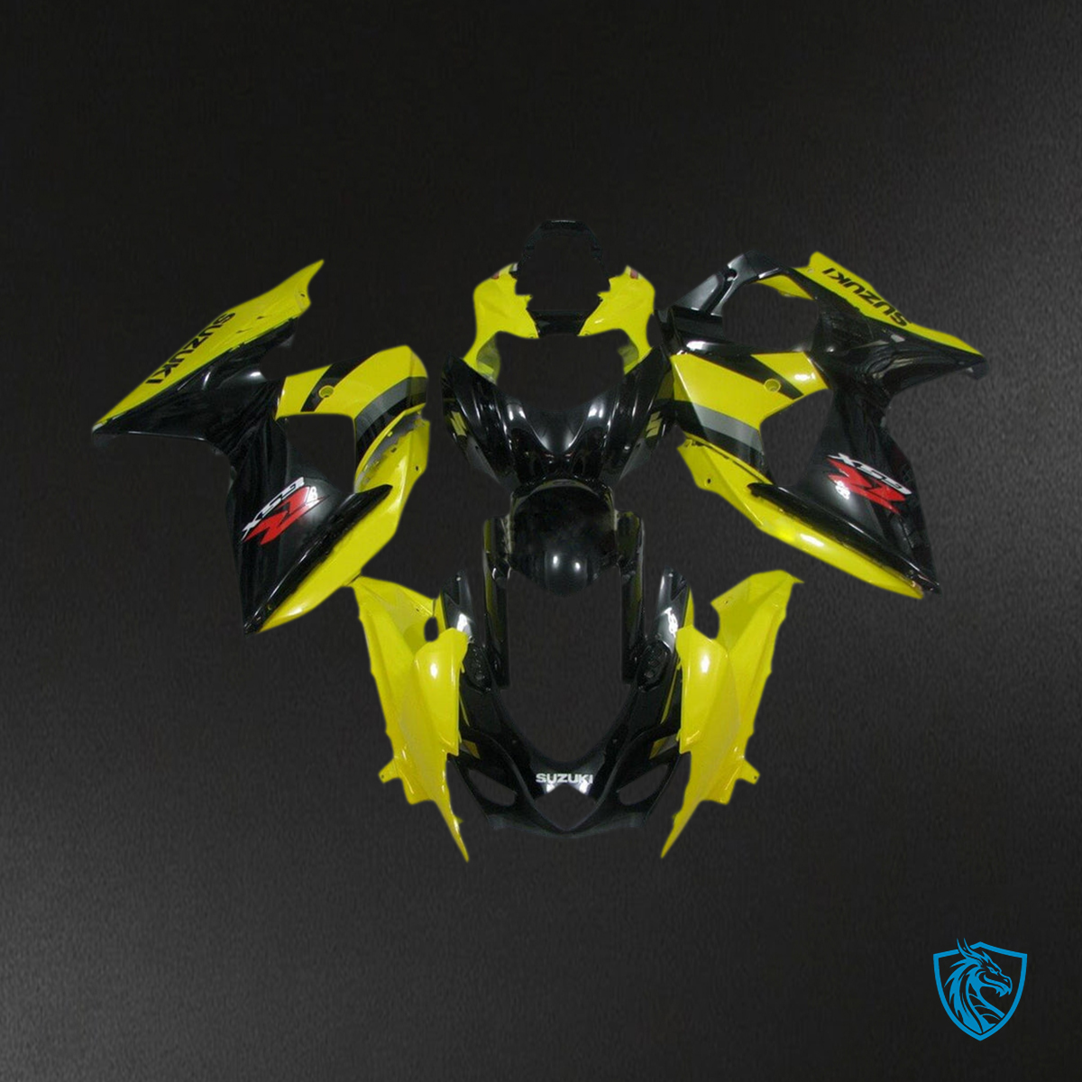 Suzuki GSXR1000 (2009-2016) Yellow & Gloss Black K9 - Custom ABS Fairing Kit