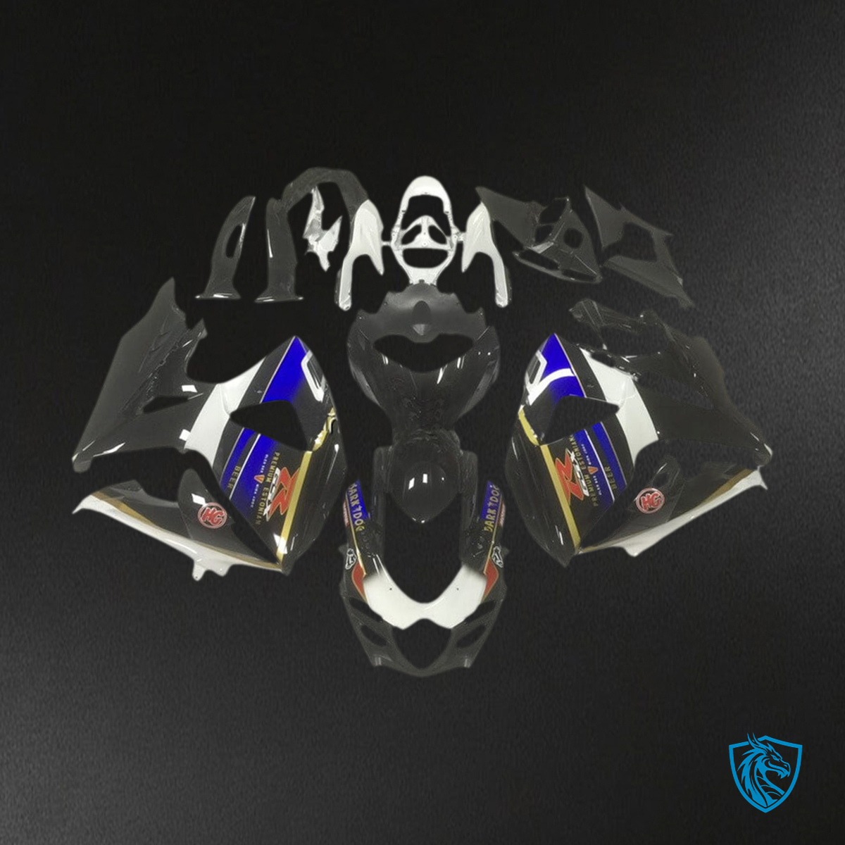 Suzuki GSXR1000 (2009-2016) Gloss Black & Blue K9 Injection - Custom ABS Fairing Kit
