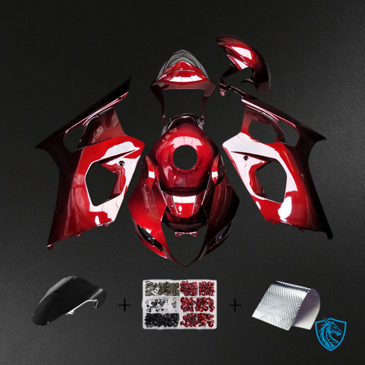 Suzuki GSXR1000 (2003-2004) Gloss Red K3 Injection Fairing Kit | ABS Bodywork