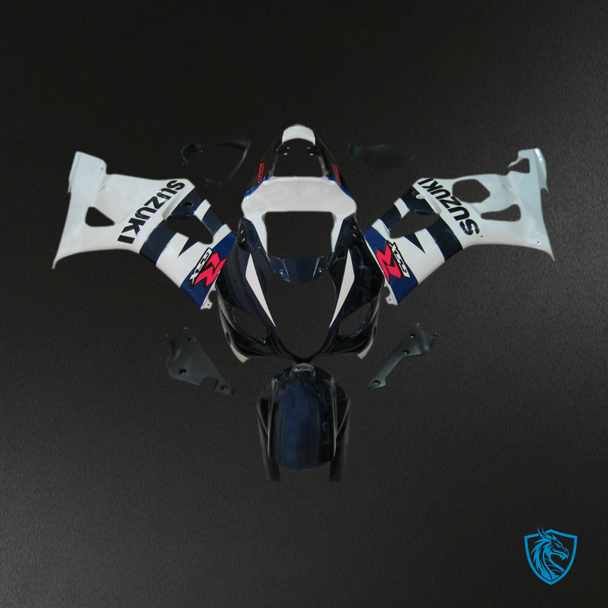 Suzuki GSXR1000 (2003-2004) White & Black Generic Fairing Kit | ABS Bodywork