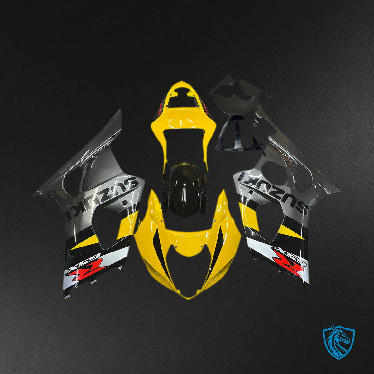 Suzuki GSXR1000 (2003-2004) 24 Yellow, Black & Red Generic Fairing Kit | ABS Bodywork