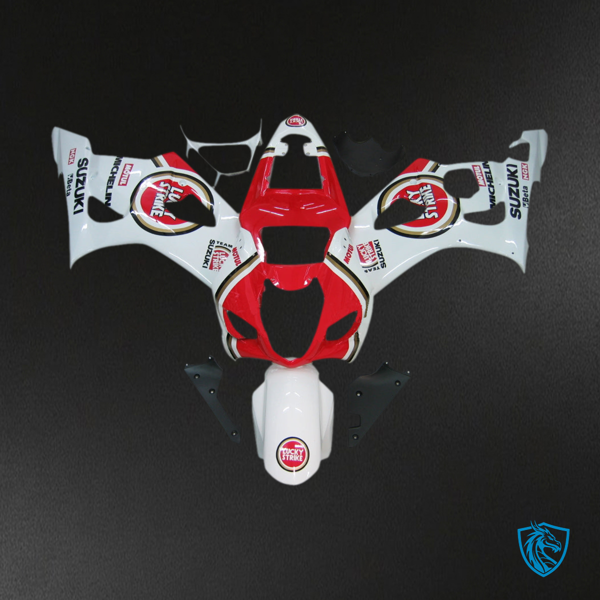 Suzuki GSXR1000 (2003-2004) 24  Red , White & Black Generic - Custom ABS Fairing Kit