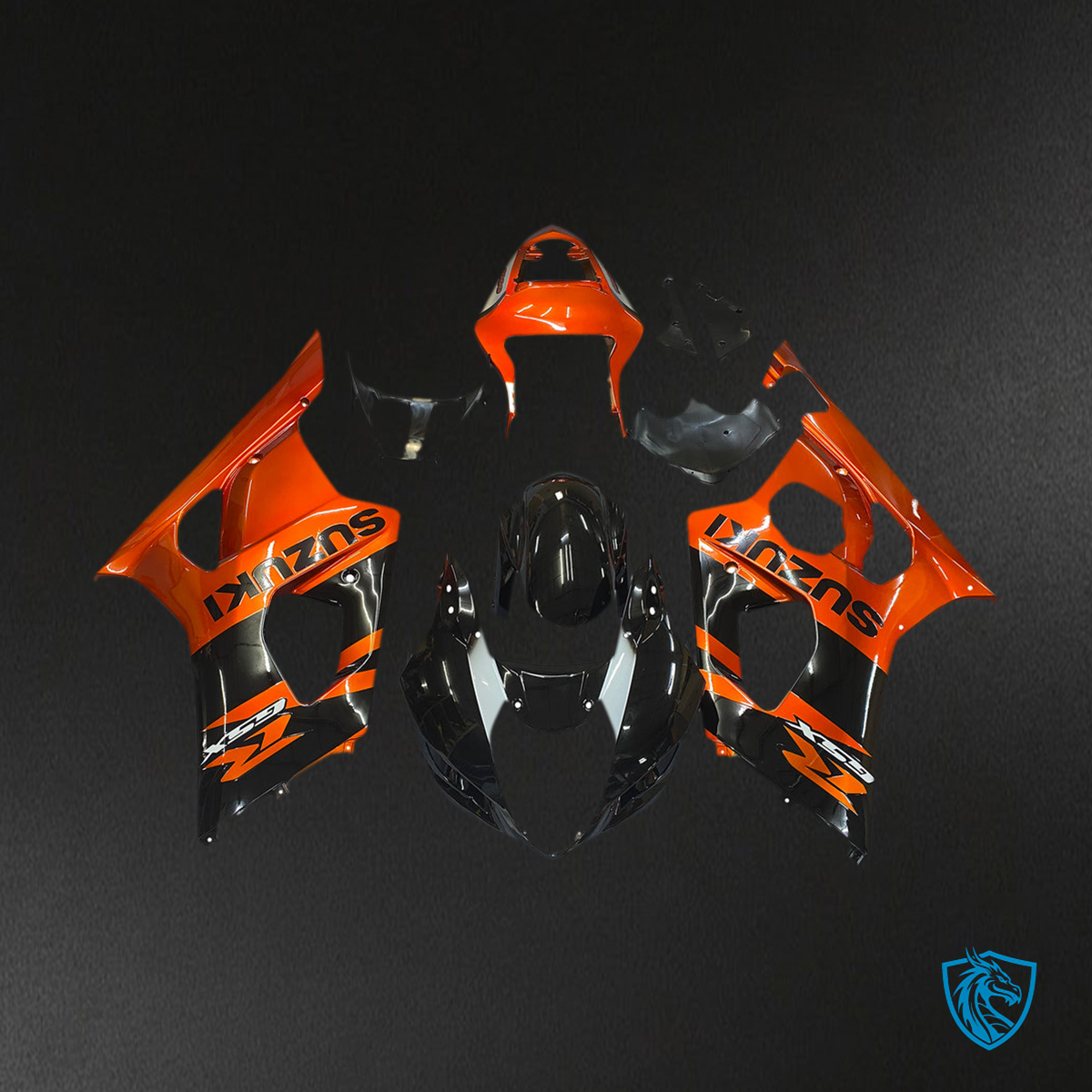 Suzuki GSXR1000 (2003-2004) 24 Orange & Black Generic Fairing Kit | ABS Bodywork