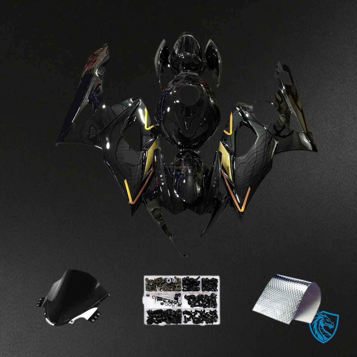 Suzuki GSXR1000 (2005-2006) Glod & Gloss Black Injection Fairing Kit - Aftermarket ABS Bodywork