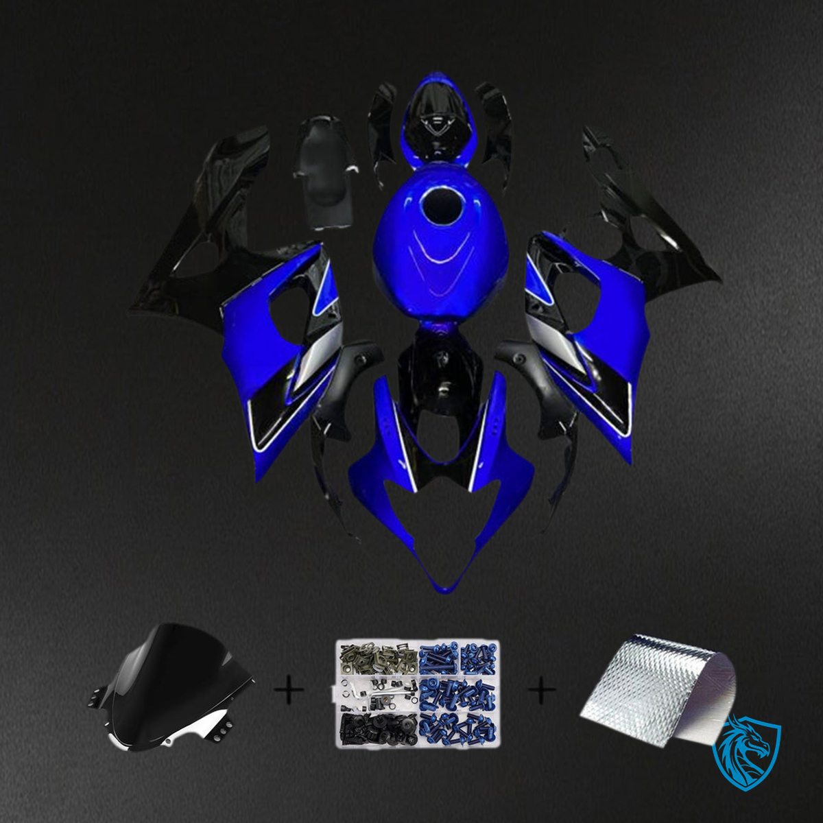Suzuki GSXR1000 (2005-2006) Gloss Blue & Black Injection Fairing Kit | ABS Bodywork