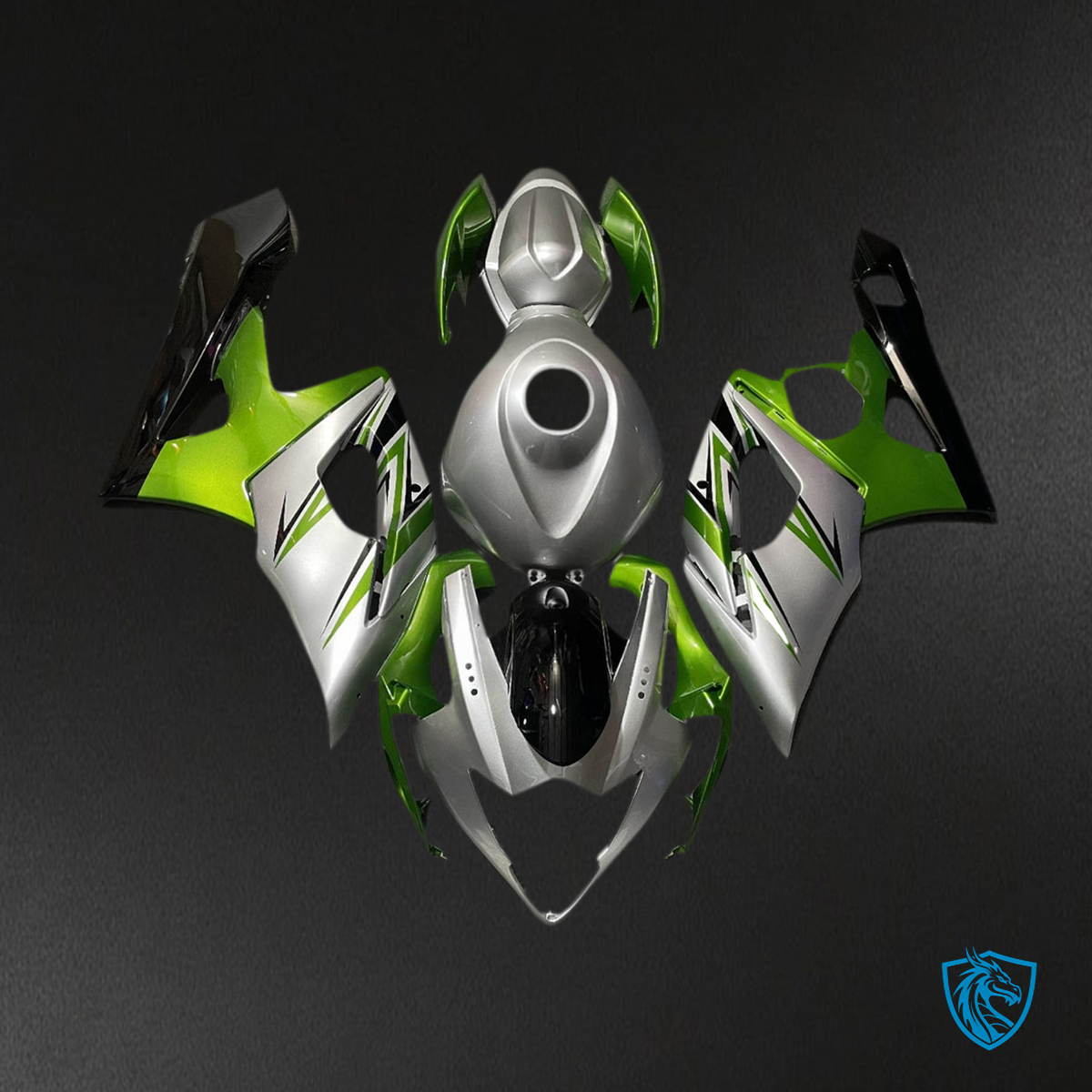 Suzuki GSXR1000 (2005-2006) Sliver & Gloss Green Injection - Custom ABS Fairing Kit