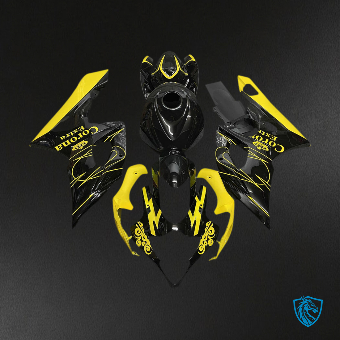 Suzuki GSXR1000 (2005-2006) Yellow & Gloss Black Injection - Custom ABS Fairing Kit